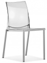 Стул прозрачный PEDRALI Kuadra сталь, поликарбонат прозрачный Фото 1
