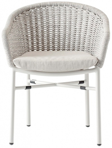 Кресло плетеное с подушкой Grattoni Lecce алюминий, роуп, олефин бежевый, конопляный, бежевый Фото 1