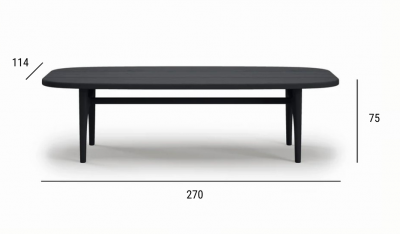 Стол обеденный деревянный SNOC Whale Noche тик ночь Фото 2