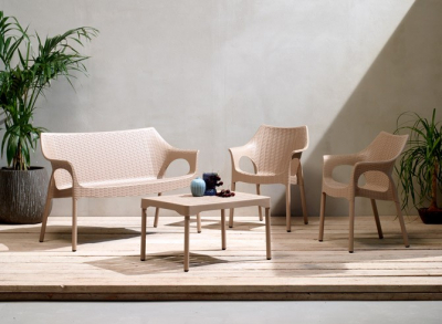 Диван пластиковый плетеный SCAB GIARDINO Olimpo Sofa алюминий, полипропилен тортора Фото 3