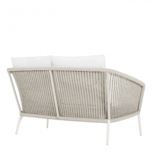 Диван двухместный плетеный с подушками JANUS et Cie Knot алюминий, роуп, акрил окаменелость Фото 4