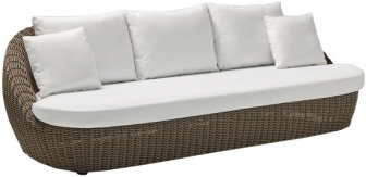 Диван трехместный плетеный с подушками-thumbs-Фото1