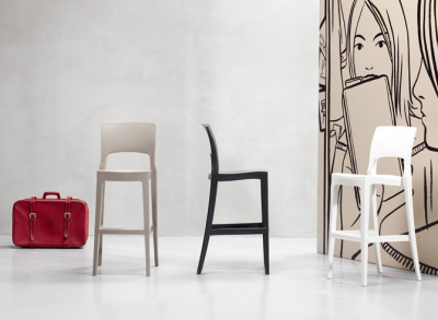 Стул барный пластиковый Scab Design Isy Technopolymer технополимер тортора Фото 3
