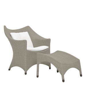 Кресло лаунж плетеное JANUS et Cie Amari алюминий, искусственный ротанг палладиевый саржевый Фото 7