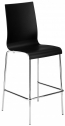 Стул пластиковый барный PAPATYA Icon-B сталь, полипропилен хромированный, черный Фото 1