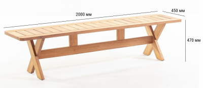 Скамейка деревянная WArt Focus Bench 200 ироко Фото 2