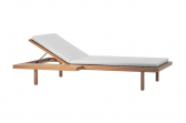 Шезлонг деревянный с матрасом Tribu Vis a Vis тик, ткань Фото 6