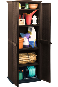 Шкаф пластиковый Keter Rattan Style Tall Utility Shed полипропилен коричневый Фото 2