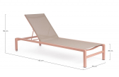 Шезлонг-лежак металлический Garden Relax Konnor алюминий, текстилен розовый Фото 2