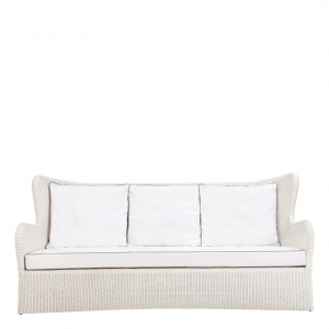 Диван трехместный плетеный с подушками JANUS et Cie Butterfly II алюминий, искусственный ротанг, акрил пергаментный Фото 3