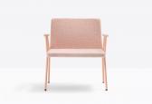 Лаунж-кресло с мягкой обивкой PEDRALI Osaka ясень, сталь, ткань беленый ясень, розовый Фото 4