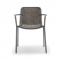 Кресло плетеное Grattoni Cannes сталь, роуп антрацит, тортора Фото 4