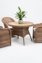 Cтол плетеный обеденный RosaDesign Charlie алюминий, искусственный ротанг, тик медовый, натуральный Фото 4