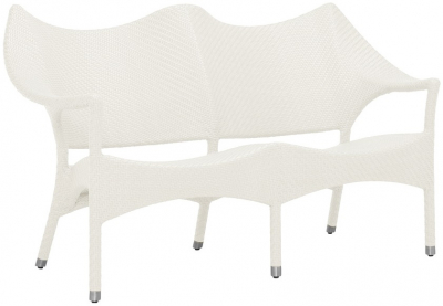 Диван двухместный плетеный JANUS et Cie Amari алюминий, искусственный ротанг известняковый Фото 1