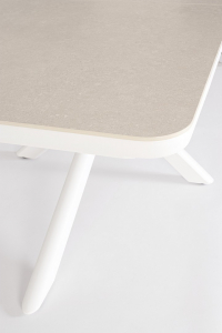 Стол обеденный раздвижной Garden Relax Pascal алюминий, спеченный камень белый Фото 6