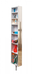 Поворотный зеркальный шкаф Shelf.On Зум Шелф ЛДСП беленый дуб Фото 1