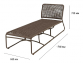 Шезлонг-лежак плетеный GARDENIUS Roma алюминий, роуп Фото 2