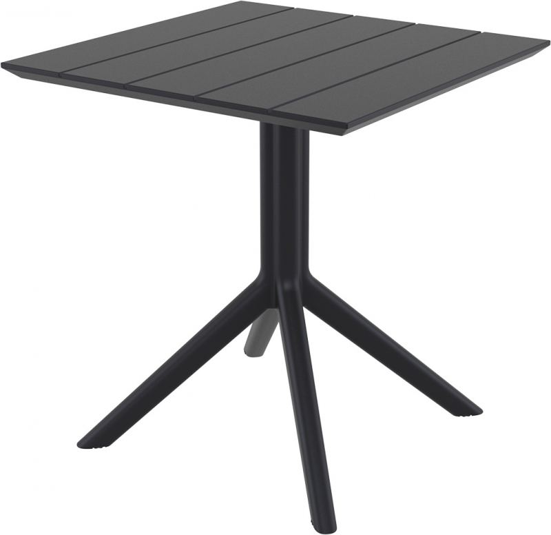 Стол пластиковый Paris Table 70, черный, 700х700х740 мм