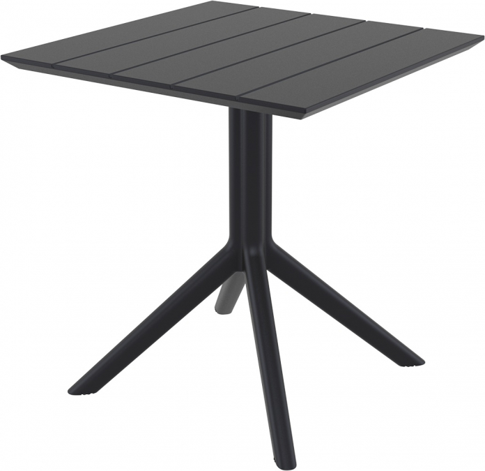 Стол пластиковый Paris Table 70, черный, 700х700х740 мм