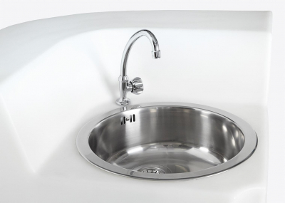 Стойка пластиковая барная светящаяся с мойкой SLIDE Break Corner with sink полиэтилен, нержавеющая сталь белый Фото 7