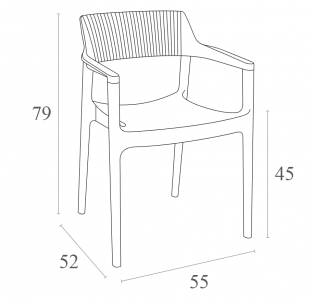 Кресло пластиковое Siesta Contract Tulum стеклопластик, полипропилен белый, оливковый Фото 2