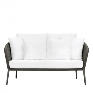 Диван двухместный плетеный с подушками JANUS et Cie Knot алюминий, роуп, акрил сланцевый Фото 6