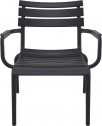 Кресло лаунж пластиковое Siesta Contract Paris Lounge стеклопластик черный Фото 7