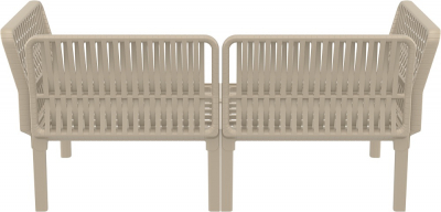 Диван пластиковый двухместный с подушками Siesta Contract Portofino Lounge стеклопластик, полипропилен, полиэстер бежевый, светло-коричневый Фото 15