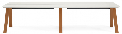 Стол ламинированный с каналом для протяжки проводов PEDRALI Arki-Table Desk сталь, ЛДСП светло-серый Фото 1