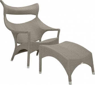 Кресло лаунж плетеное JANUS et Cie Amari алюминий, искусственный ротанг палладиевый саржевый Фото 6