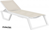 Шезлонг-лежак пластиковый Siesta Contract Rio стеклопластик, текстилен белый, бежевый Фото 11