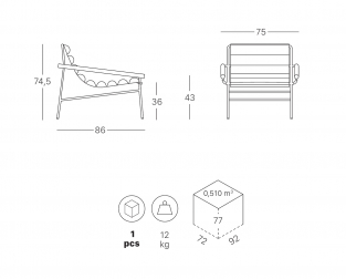 Кресло лаунж металлическое с подушкой-thumbs-Фото3