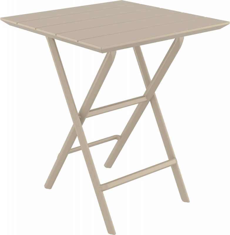 Стол пластиковый складной Helen Folding Table 60, бежевый, 600х600х740 мм