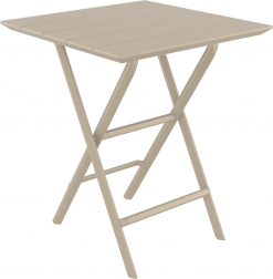 Стол пластиковый складной Helen Folding Table 60, бежевый, 600х600х740 мм