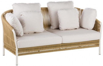 Диван двухместный плетеный с подушками-thumbs-Фото1