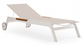 Лежак металлический Atmosphera Nevada алюминий, тик, текстилен гипс Фото 1