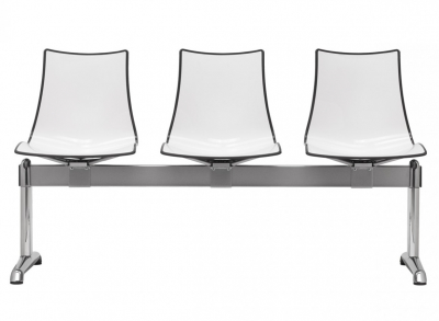 Система сидений на 3 места Scab Design Zebra Bicolore Bench сталь, технополимер белый, антрацит Фото 1