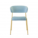 Кресло с обивкой Scab Design Lisa сталь, дерево, вельвет сатинированная латунь, голубой Фото 3