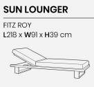 Лежак металлический Life Outdoor Living Fitz Roy алюминий, ткань лава, базальт Фото 3