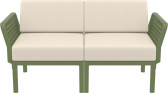 Диван пластиковый двухместный с подушками Siesta Contract Portofino Lounge стеклопластик, полипропилен, полиэстер зеленый, бежевый Фото 7