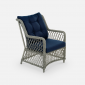 Кресло плетеное с подушками ReeHouse Titulo алюминий, искусственный ротанг, олефин лунный свет, темно-синий Фото 5