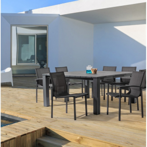 Стол металлический обеденный Garden Relax Shark алюминий антрацит Фото 5