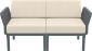 Диван пластиковый двухместный с подушками Siesta Contract Portofino Lounge стеклопластик, полипропилен, полиэстер темно-серый, бежевый Фото 6