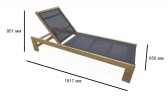 Шезлонг-лежак деревянный Tagliamento Loft тик, текстилен натуральный Фото 2