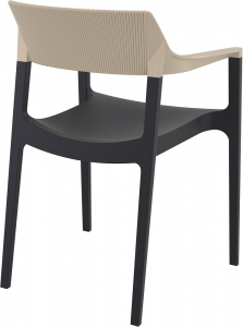 Кресло пластиковое Siesta Contract Tulum стеклопластик, полипропилен черный, бежевый Фото 6