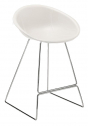 Кресло полубарное с обивкой PEDRALI Gliss сталь, технополимер, натуральная кожа белый Фото 1