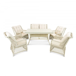 Стол плетеный обеденный ReeHouse Titulo алюминий, искусственный ротанг, стекло доминикана Фото 4