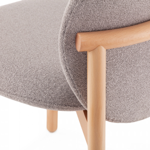 Стул деревянный с обивкой Tagliamento Meiko бук, букле натуральный, серый Фото 6