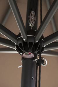 Зонт профессиональный 3х4 м Scolaro Napoli Standard алюминий, акрил антрацит, слоновая кость Фото 5