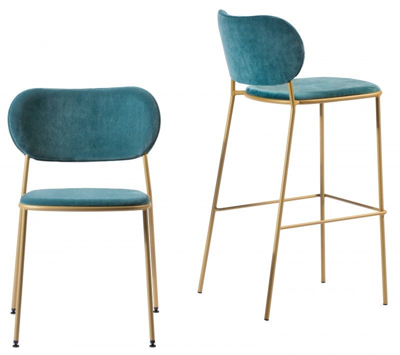 Стул барный с обивкой Nuta Light Stool 77